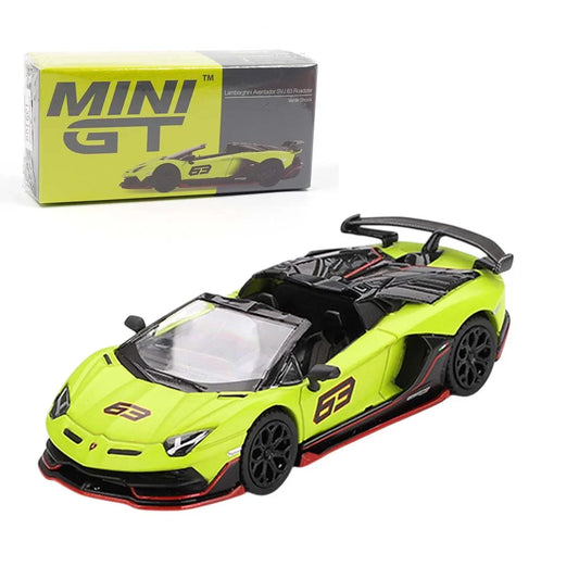 Mini GT 1:64 Lamborghini Aventador SVJ 63 Roadster – Verde Shock (RHD) - Jaiman Toys