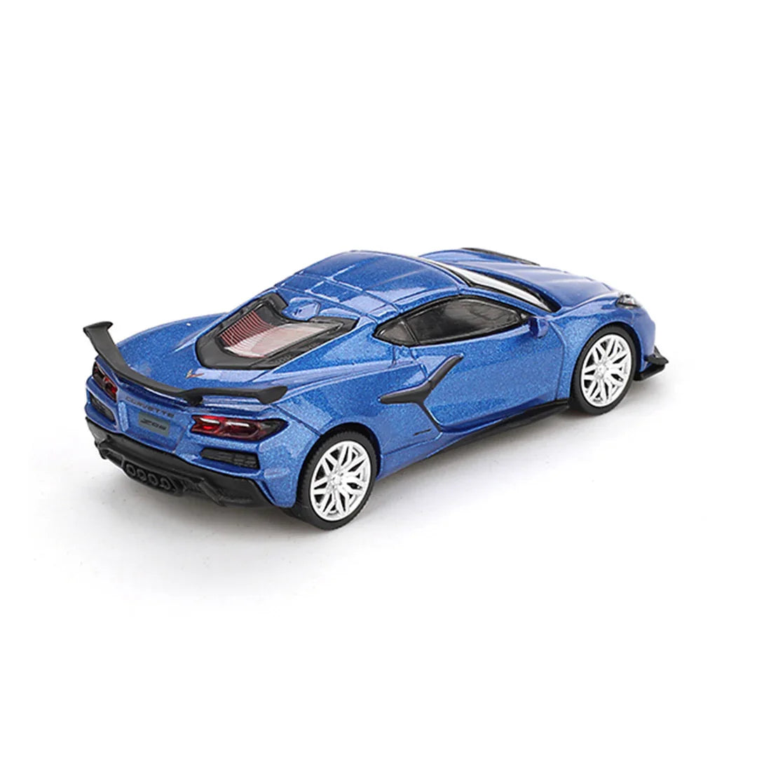 MINI GT Chevrolet Corvette Z06 (2023) – Elkhart Lake Blue Metallic | 1:64 Scale Diecast Model Car - Jaiman Toys