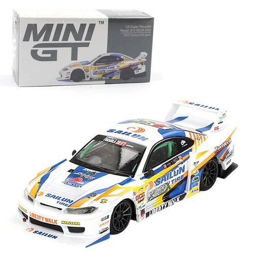 Mini GT 1:64 Nissan LB-Super Silhouette S15 Silvia #555 – 2023 Formula Drift Japan (RHD) - Jaiman Toys