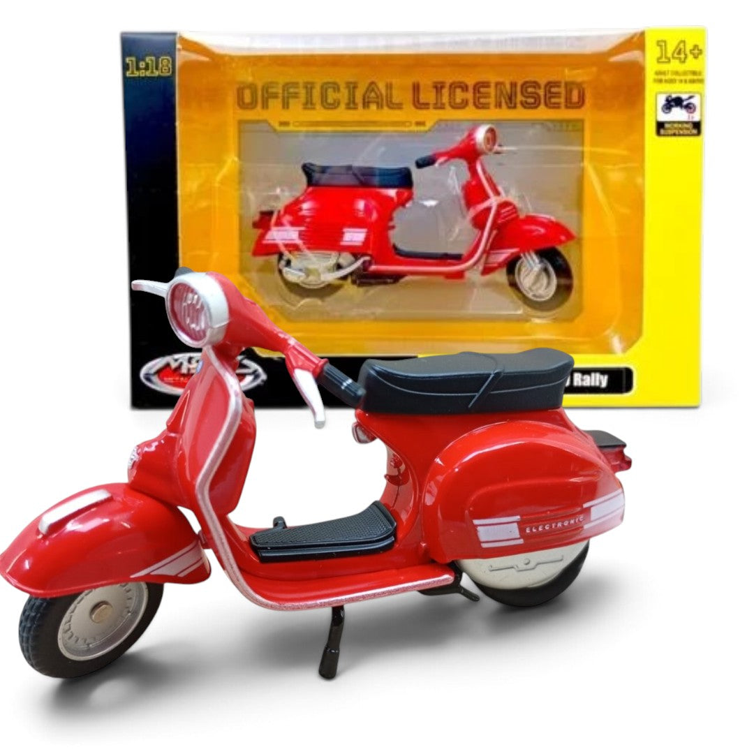 MSZ 1:18 1976 Vespa 200 Rally Die-Cast Scooter | Red & Yellow Variants