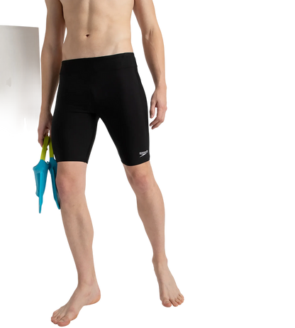 Speedo Essential Jammer Men’s Swimwear – Black | Chlorine Resistant Swimming Jammer with Shape Retention & UPF 40+ Protection
