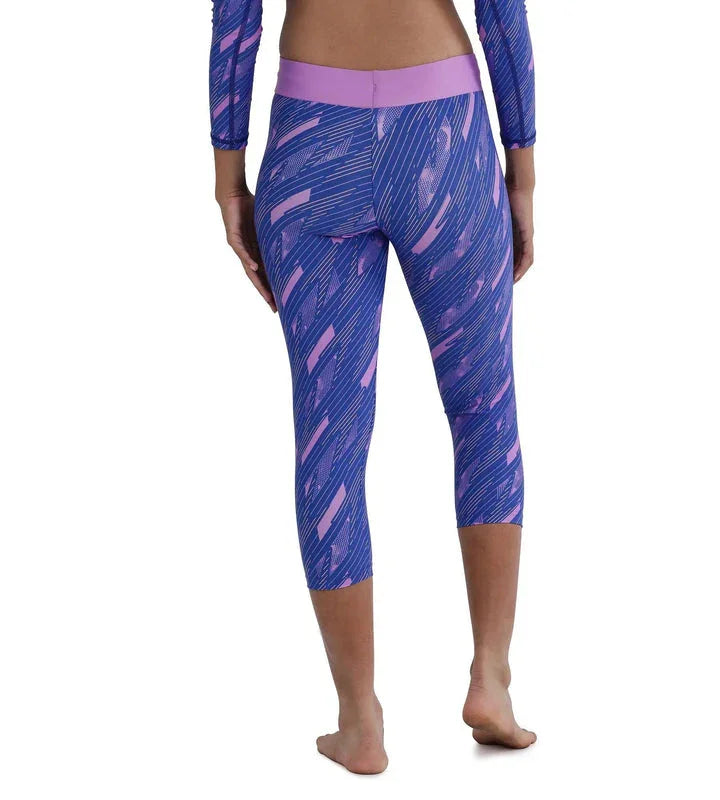 Speedo Girl's Endurance 10 Hyperboom Printed Capri – Sweet Purple & True Cobalt, Size for 10 Year Girl | Chlorine Resistant & UPF 40+ Sun Protection - Jaiman Toys