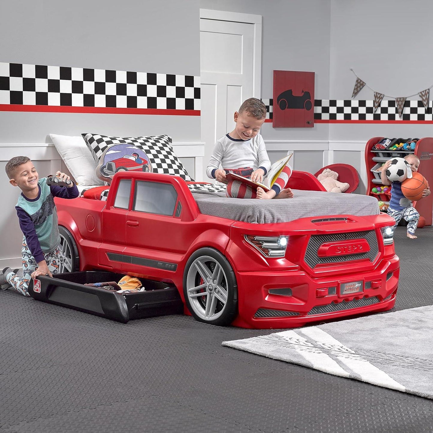 Step2 Turbocharged Twin Truck Bed – Kids’ Ride-On Playbed - Jaiman Toys