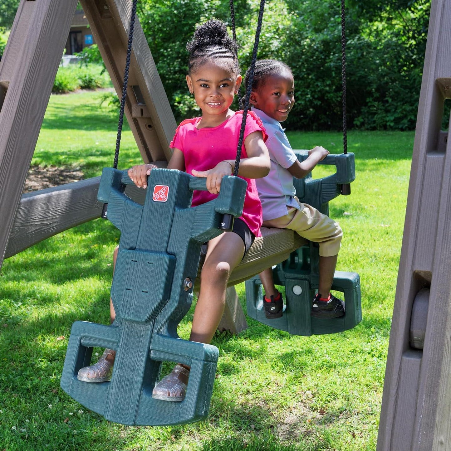 Step2 Naturally Playful Adventure Lodge Play Center with Glider – Kids Outdoor Activity Set - Jaiman Toys