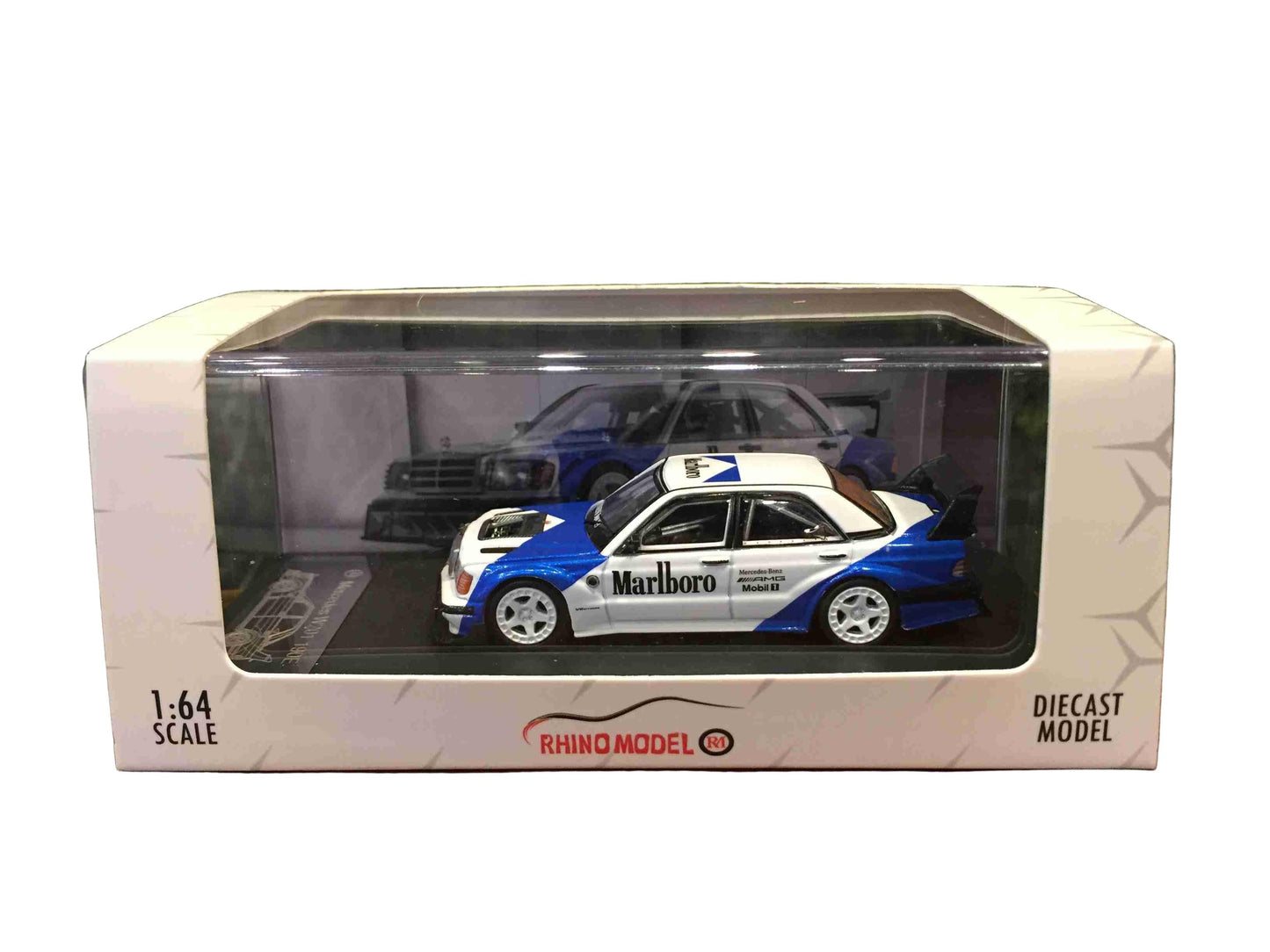 Rhino Model 1:64 Marlboro Mercedes-Benz 190E (W201) Blue/WH - Jaiman Toys
