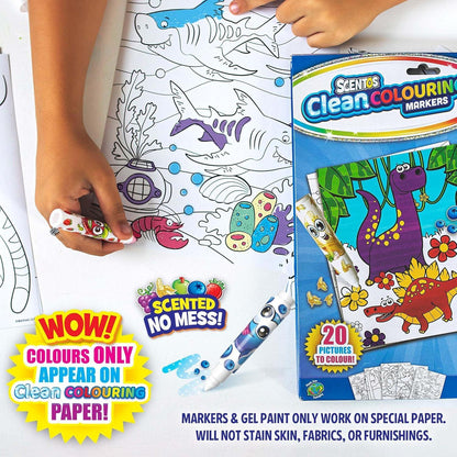 Scentos CleanColouring Markers Adventure Set Mess Free Scented Coloring Fun - Jaiman Toys
