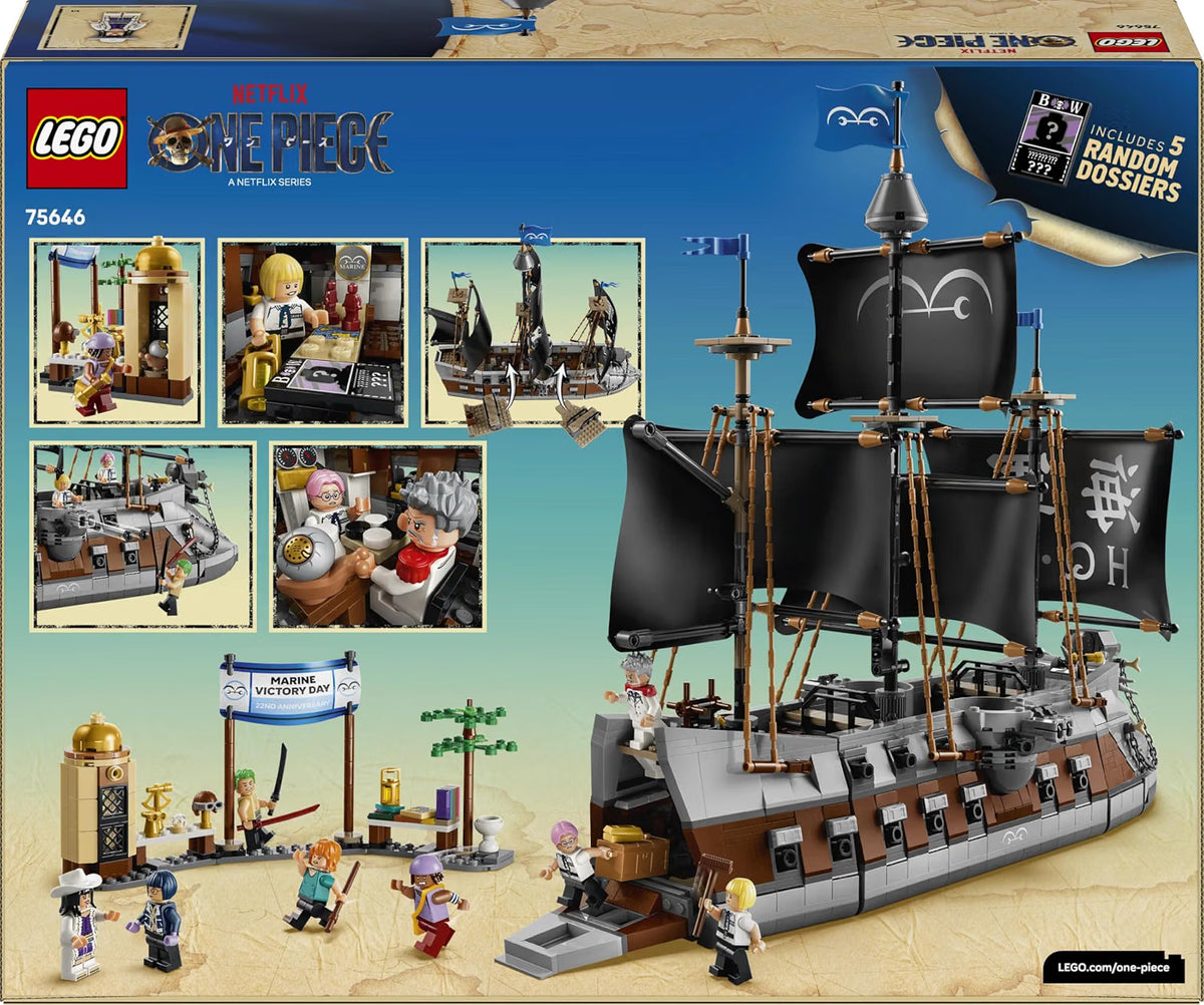 LEGO 75646 ONE PIECE Garp’s Marine Battleship – 1,705-Piece Ship Building Set with 8 Minifigures, Ages 10+