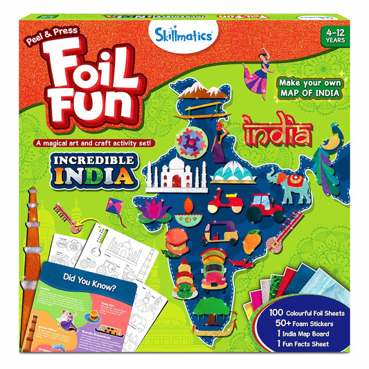 Skillmatics Art & Craft Activity - Foil Fun Incredible India, No Mess Art for Kids, DIY Creative & Educational Activity, Gifts for Ages 4, 5, 6, 7, 8, 9, 10, 11, 12