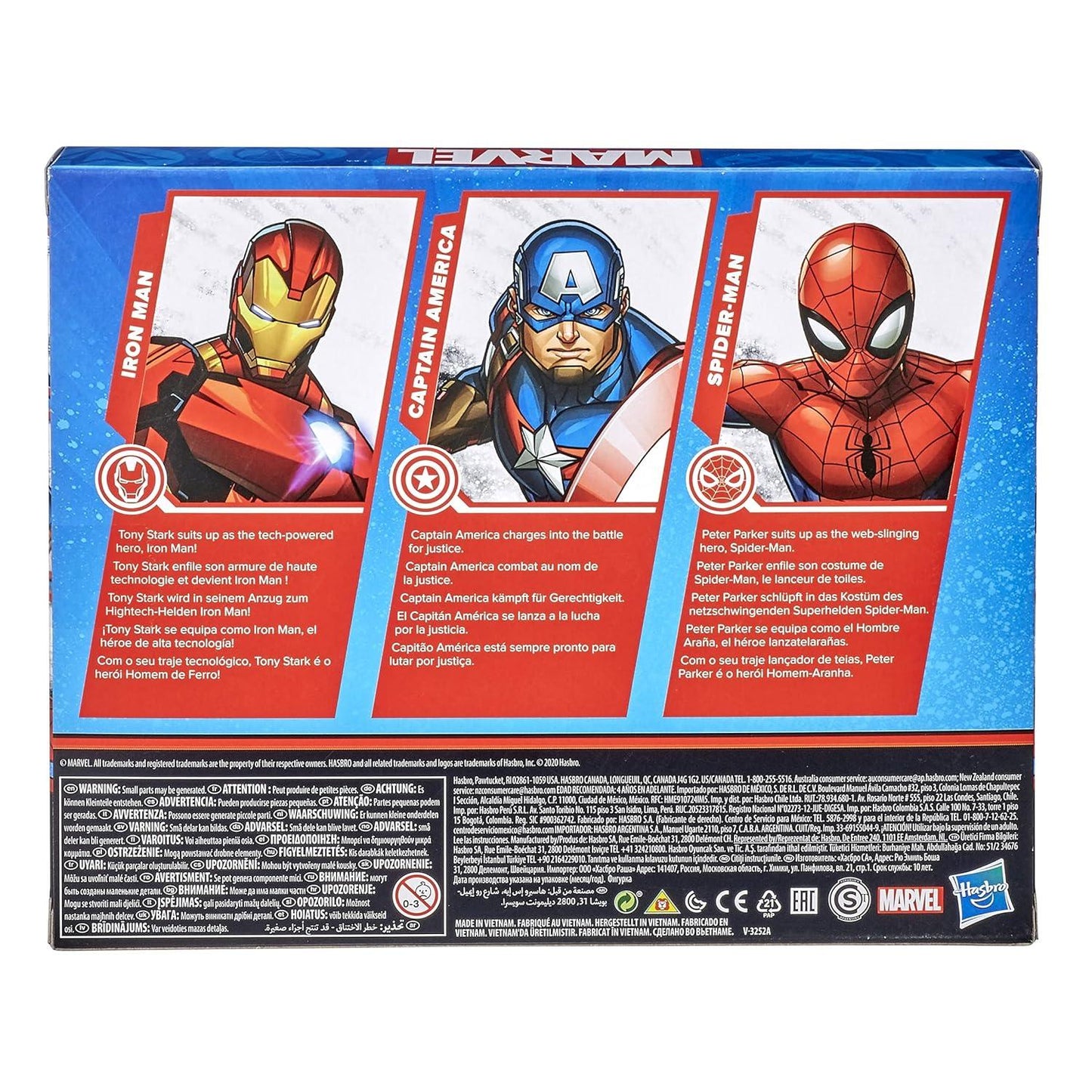 Marvel 6‑Inch Action Figure 3‑Pack – Iron Man, Spider‑Man & Captain America – For Kids 4+ - Jaiman Toys