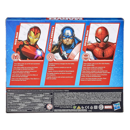 Marvel 6‑Inch Action Figure 3‑Pack – Iron Man, Spider‑Man & Captain America – For Kids 4+ - Jaiman Toys