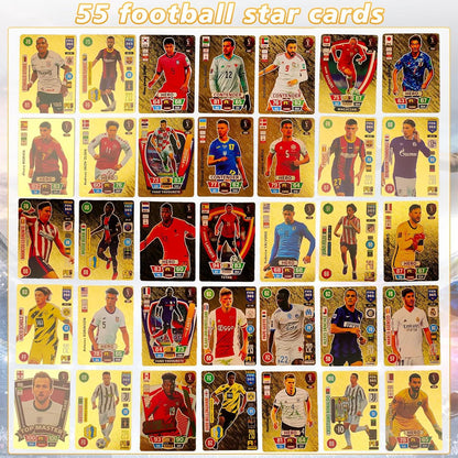World Cup Football Star Card – 55-Piece Gold Football Trading Cards Set | UEFA Champions League Collector’s Edition for Kids & Fans - 1 Piece - Jaiman Toys