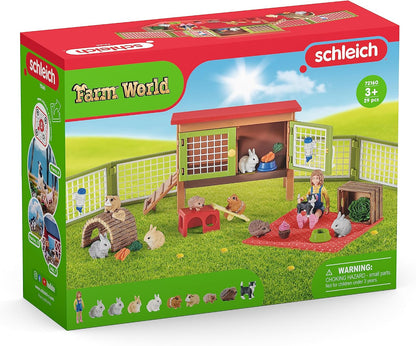 Schleich Farm World - 29Pc Picnic With Little Pets - Kids Ages 3+ | 72160 | Farm Animal Figurine, Realistic Animal Toys, Barn Toy for Kids 3+, Screen-Free Imaginative Pretend Play, Montessori Toy