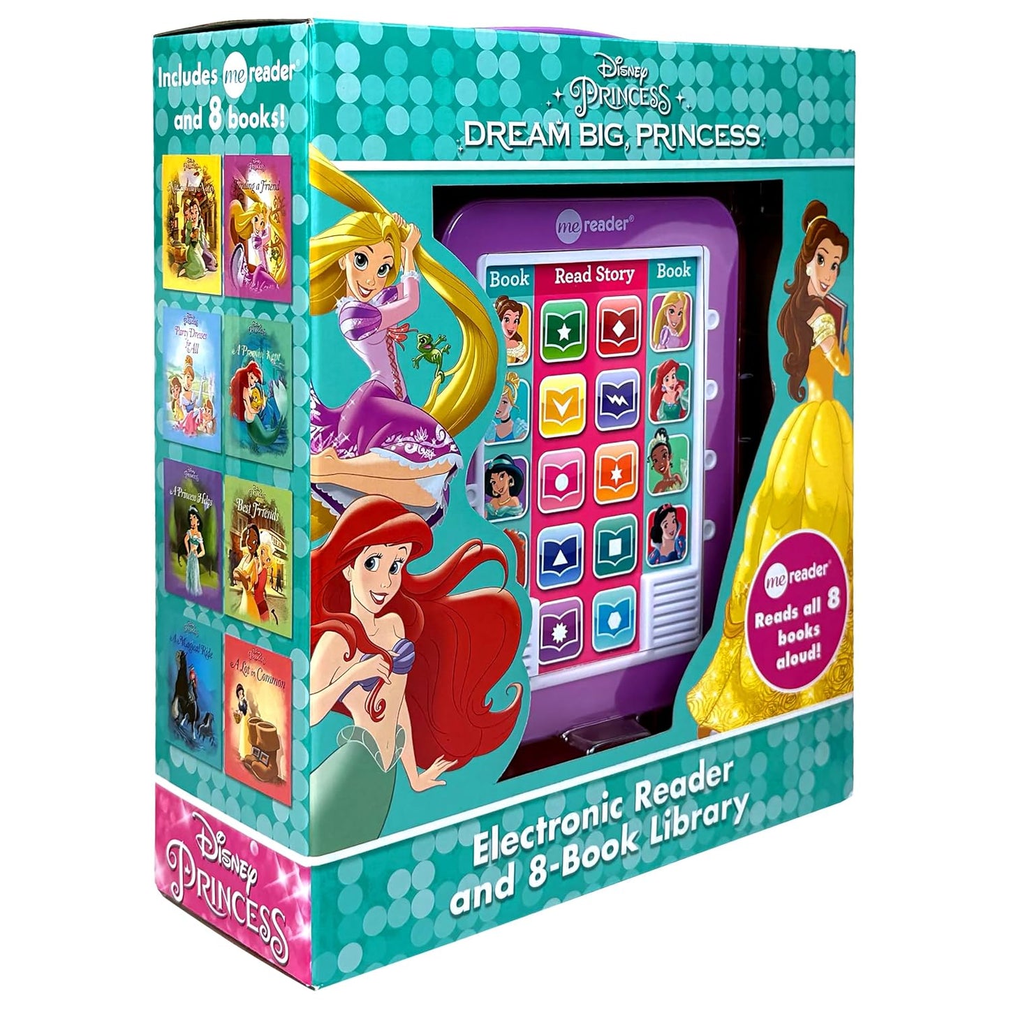 Disney Princess Dream Big Princess Me Reader Electronic Storybook & 8 Book Set by PI Kids | Interactive Reading Toy with Disney Princess Stories | Educational Learning Gift for Toddlers & Kids
