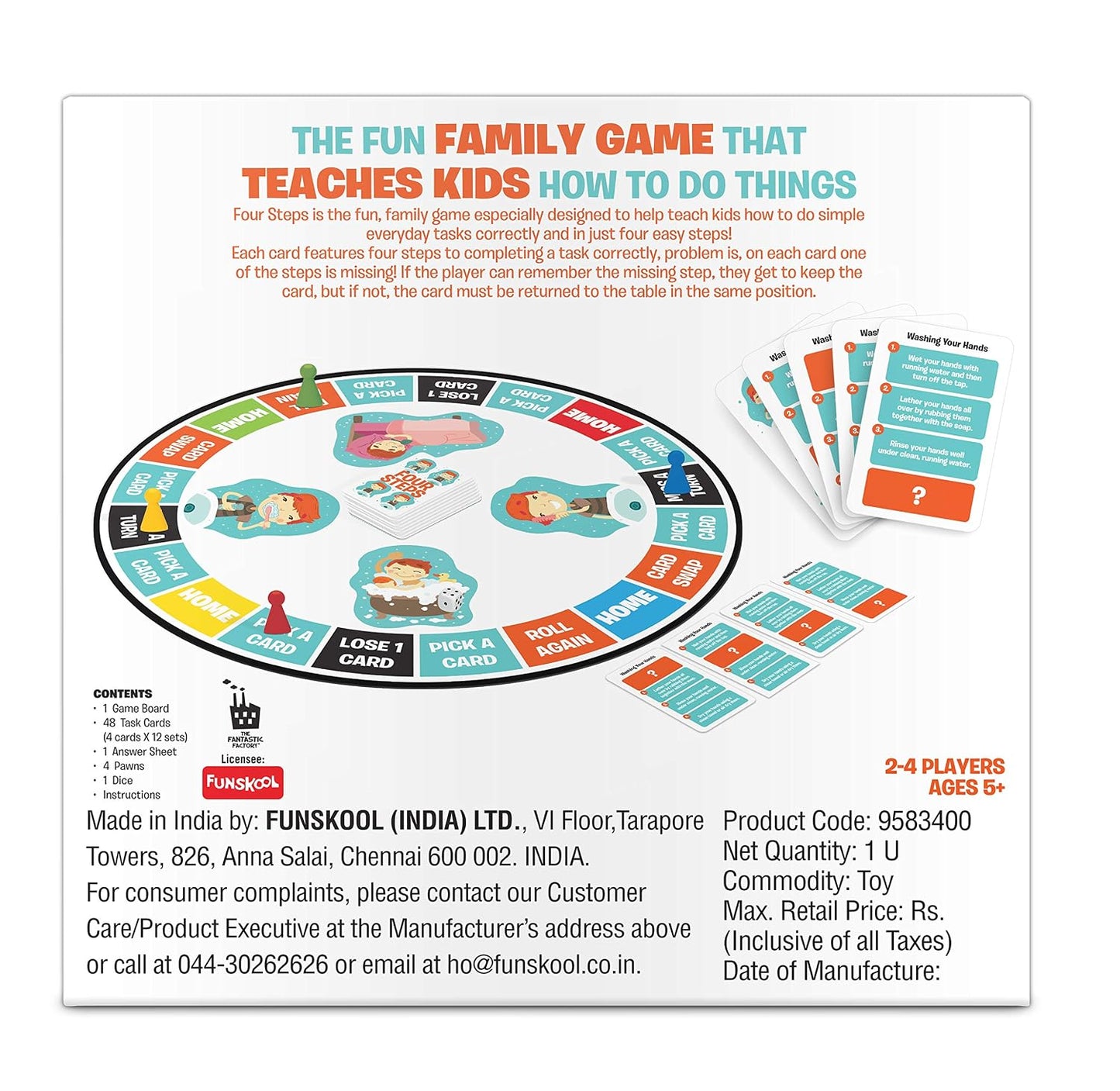 Funskool Four Steps Family Board Game for Kids | Daily Routine Learning & Memory Game | Fun Educational Game for Children & Family
