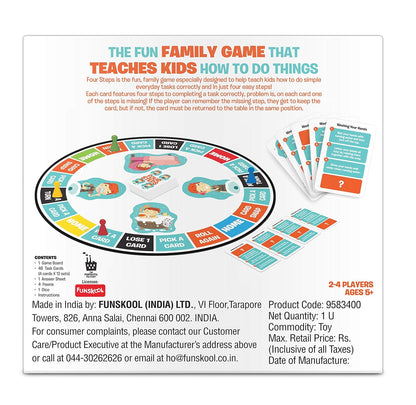 Funskool Four Steps Family Board Game for Kids | Daily Routine Learning & Memory Game | Fun Educational Game for Children & Family