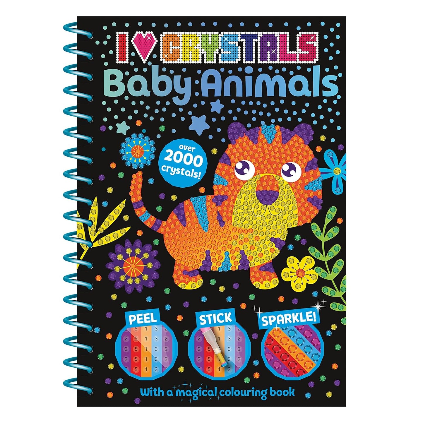 I Love Crystals: Baby Animals Crystal Art Activity Book | Over 2000 Sparkling Gem Stickers | Peel, Stick & Sparkle DIY Mosaic Craft Kit | Creative Colouring & Art Set for Kids Ages 5+