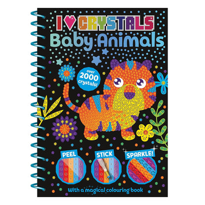 I Love Crystals: Baby Animals Crystal Art Activity Book | Over 2000 Sparkling Gem Stickers | Peel, Stick & Sparkle DIY Mosaic Craft Kit | Creative Colouring & Art Set for Kids Ages 5+