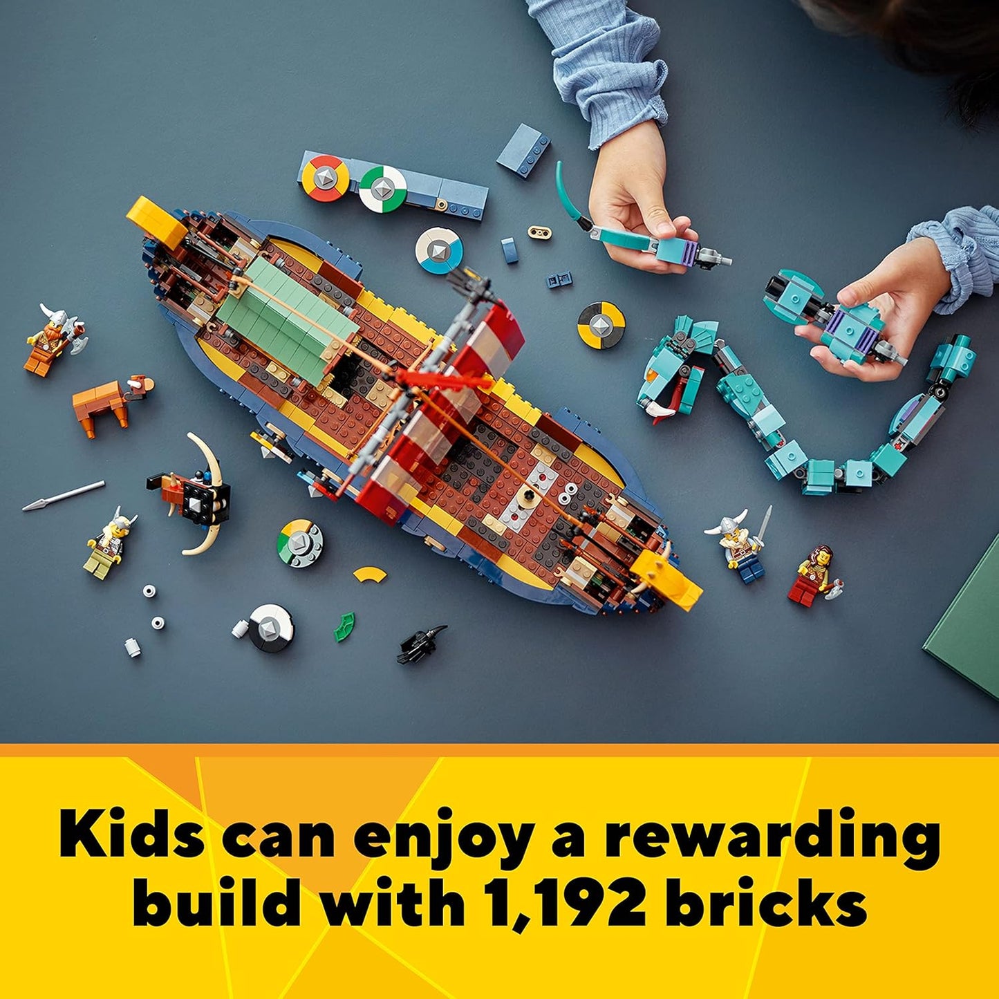(Box Damage) LEGO 31132 Creator 3in1 Viking Ship & The Midgard Serpent  Building Kit (1,192 Pcs)