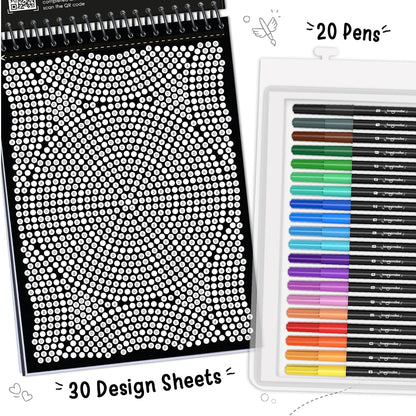 Imagimake Look What I Made! Mystery Mosaic Patterns Paint by Numbers Art Kit with 30 Designs & 20 Colour Pens – Creative Activity Set for Kids Ages 6+