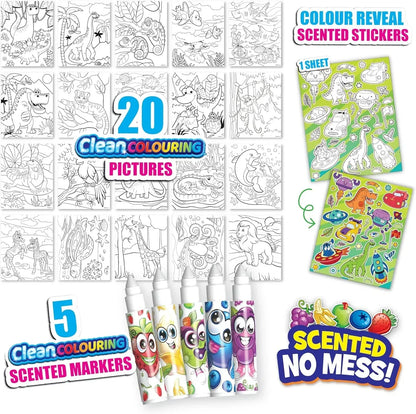 Scentos CleanColouring Markers Adventure Set Mess Free Scented Coloring Fun - Jaiman Toys