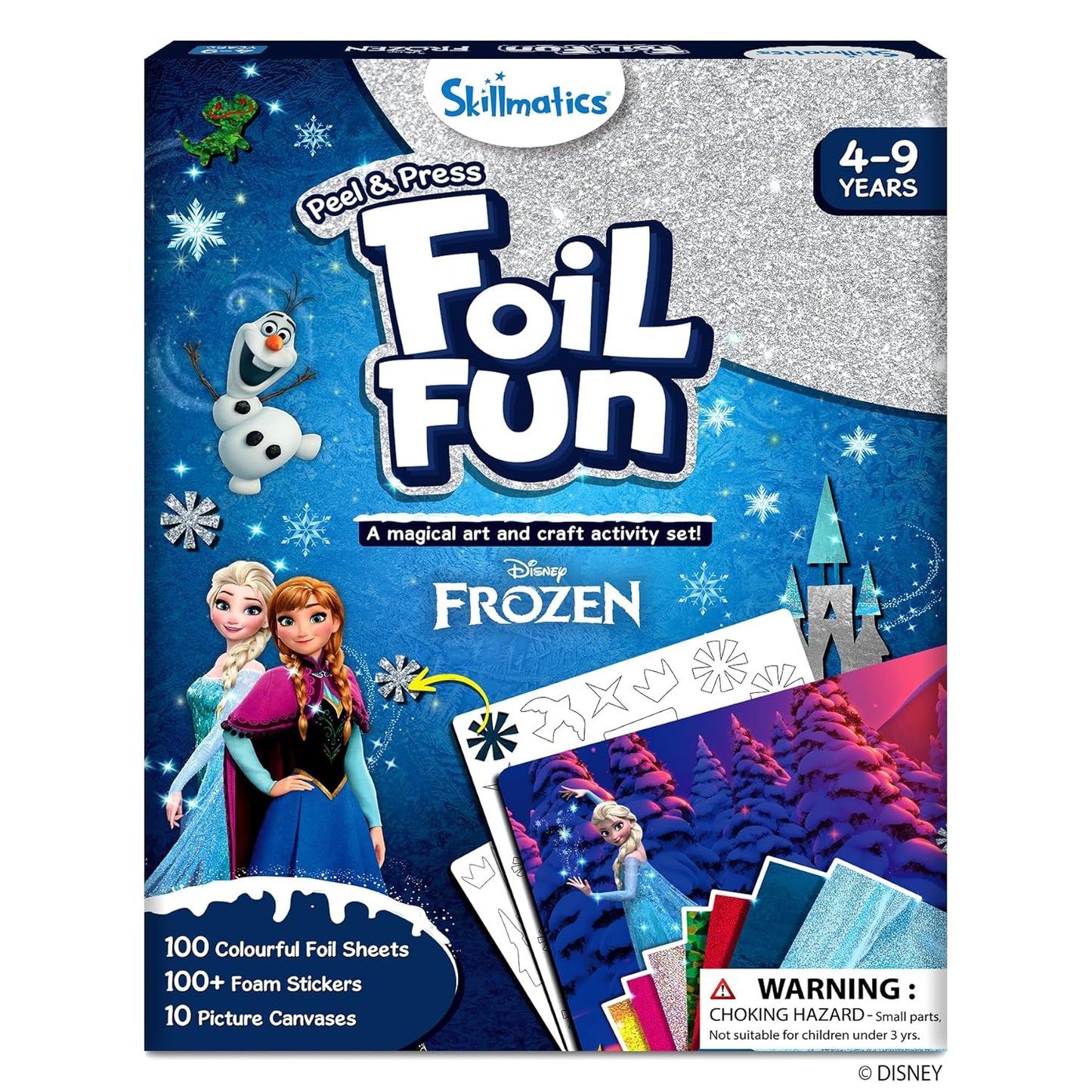 Skillmatics Paper Art & Craft Activity - Foil Fun Disney Frozen, Mess-Free Art for Kids, Craft Kits, DIY Creative Activity, Gifts for Girls & Boys Ages 4, 5, 6, 7, 8, 9, Multicolor