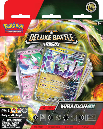 Original Pokémon TCG Miraidon EX Deluxe Battle Deck | 60-Card Ready-to-Play Deck for Kids & Collectors