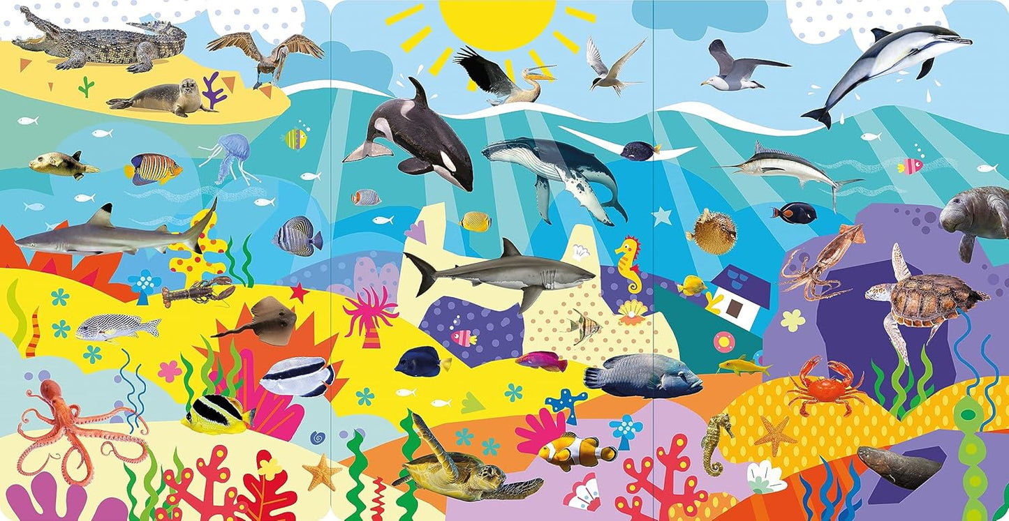 North Parade 100 Button Look and Find Animal Words and Sounds Interactive Sound Book for Kids