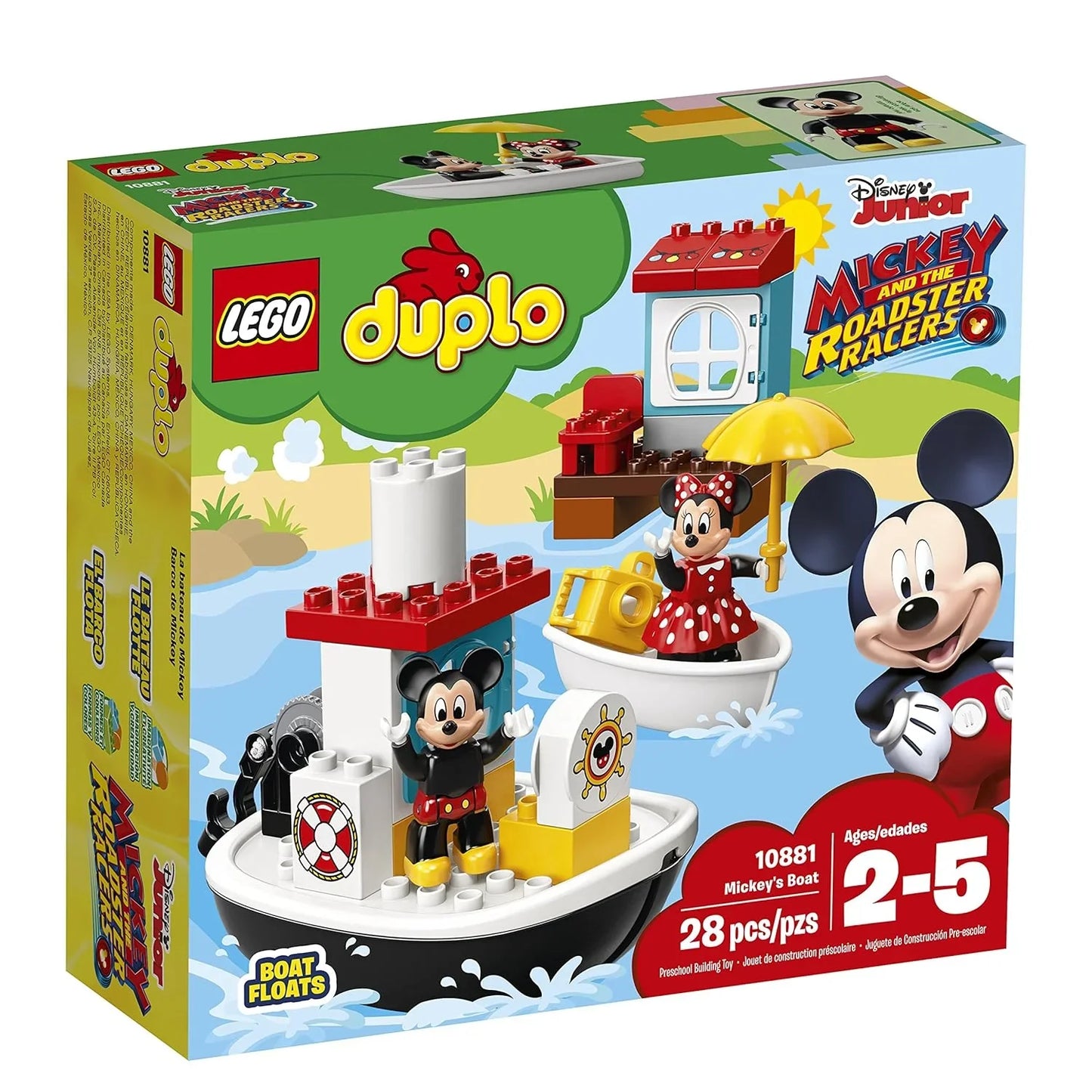 LEGO 10881 Duplo Disney Mickey’s Boat (28 Pcs) – Building Blocks Set for Kids 2–5 Years, Multicolor