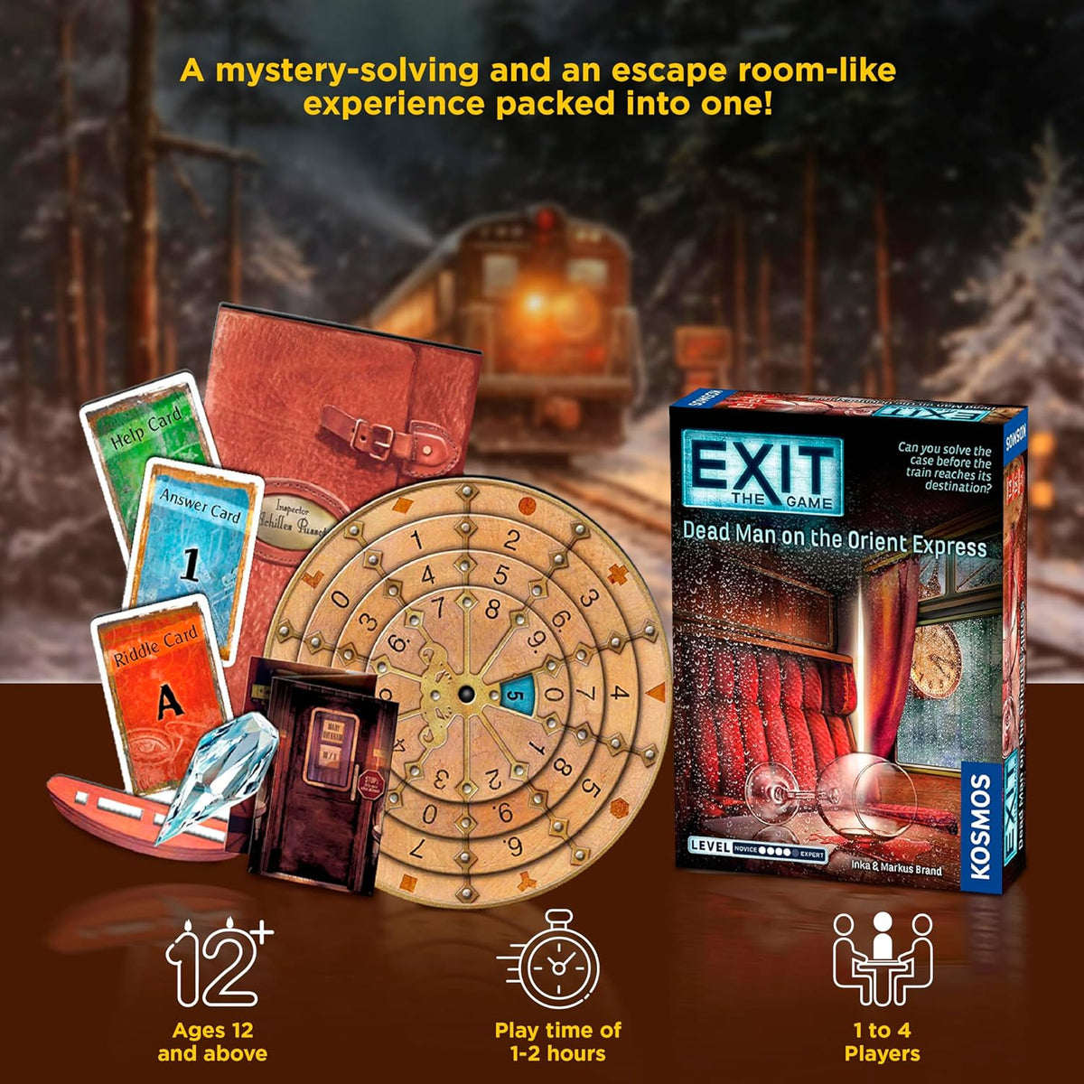 EXIT: Dead Man on the Orient Express Escape Room Board Game | Mystery Puzzle Game for 1-4 Players | Ages 12+ | Kosmos