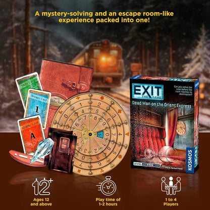 EXIT: Dead Man on the Orient Express Escape Room Board Game | Mystery Puzzle Game for 1-4 Players | Ages 12+ | Kosmos