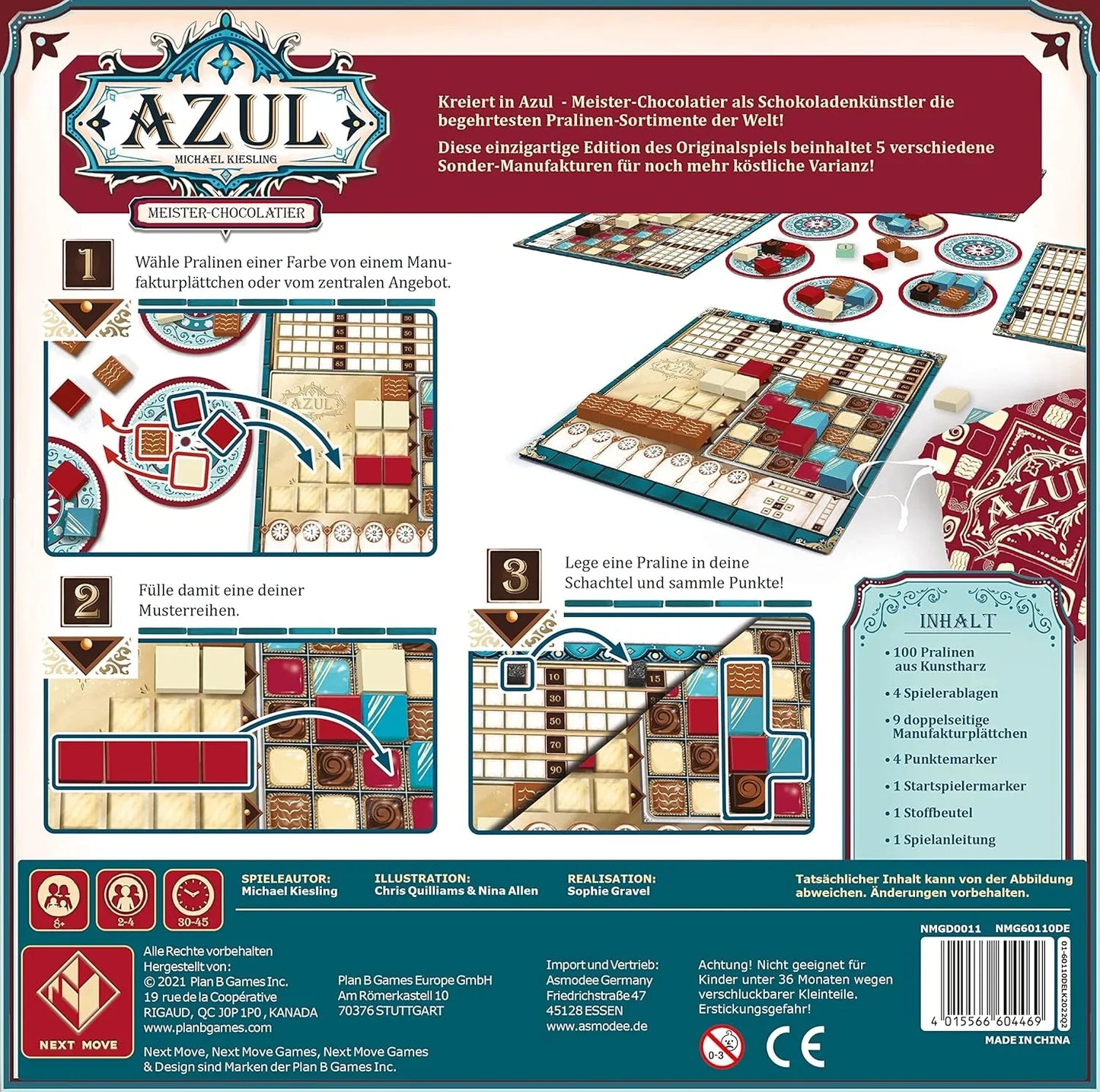 Azul: Master Chocolatier Board Game | Special Limited Edition Strategy Game with Chocolate-Themed Tiles | Next Move Games - Jaiman Toys