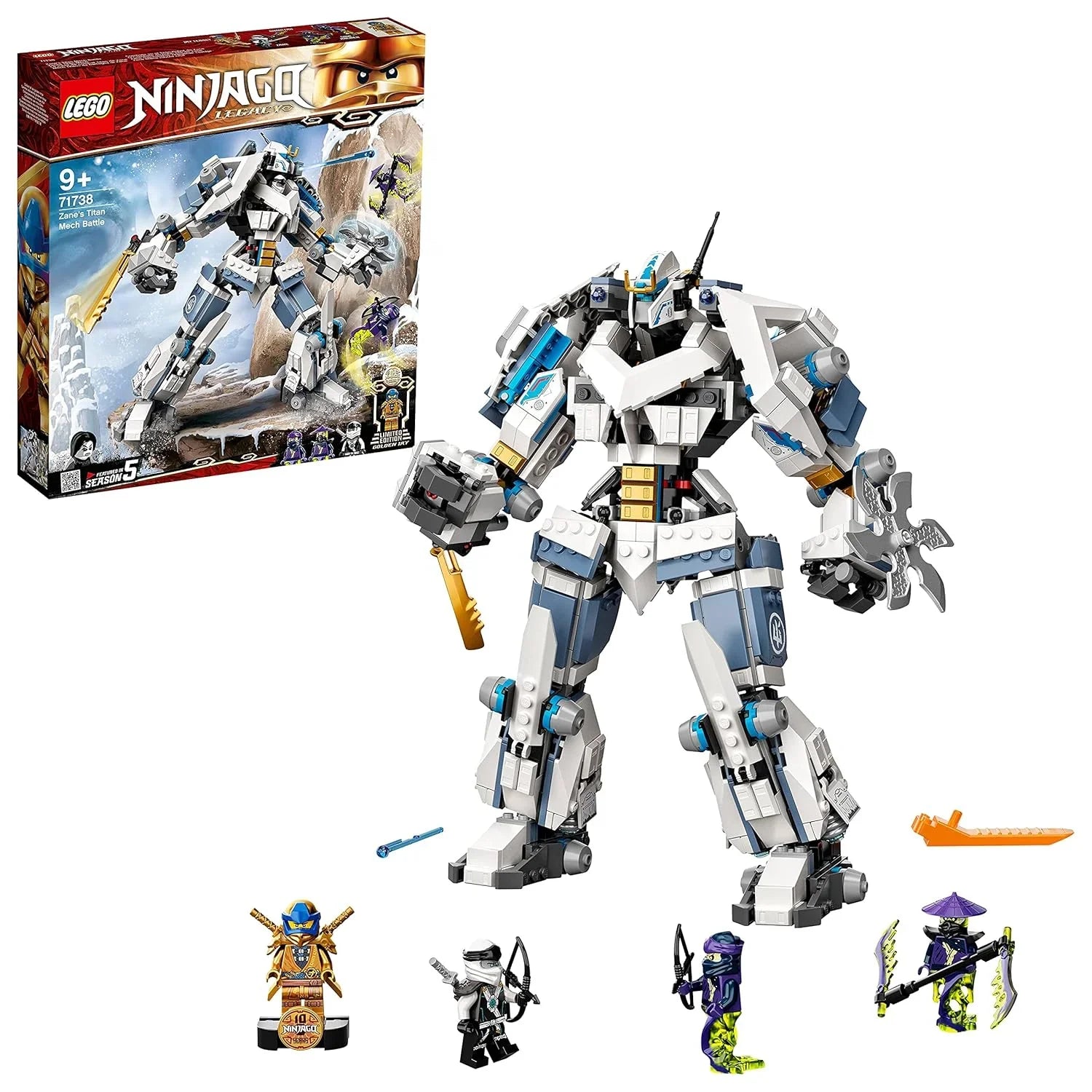 OKITOMA2 ZANEARTS 美品 LEGO NINJAGO 71738 Zane's Titan Mech Battle 840PCS Building