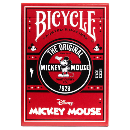 Bicycle Disney Classic Mickey Mouse Playing Cards – Red Collectible Deck with Air-Cushion Finish