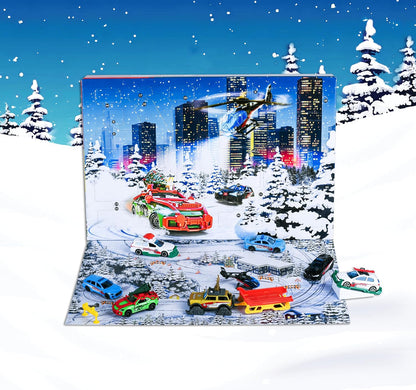 Majorette Advent Calendar Die-Cast Car Gift Set | 24 Surprises with 8 Metal Cars & Accessories