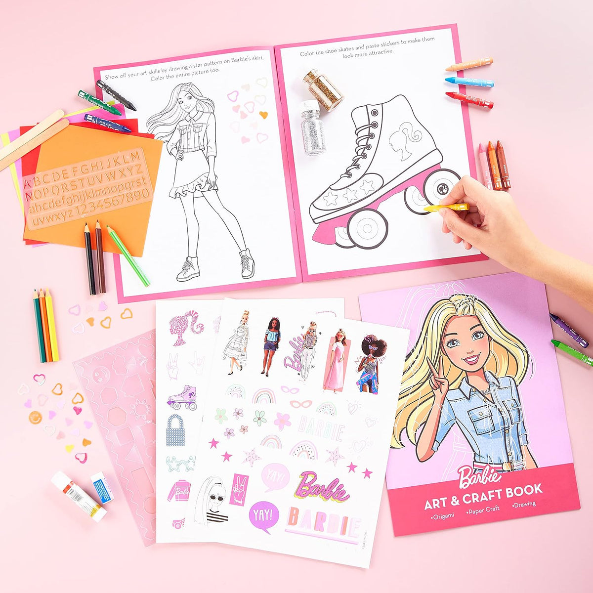 Barbie Creative Activity Kit for Kids Age 7+ | DIY Art & Craft Kit with Drawing, Coloring, Origami, Stickers & Creative Activities