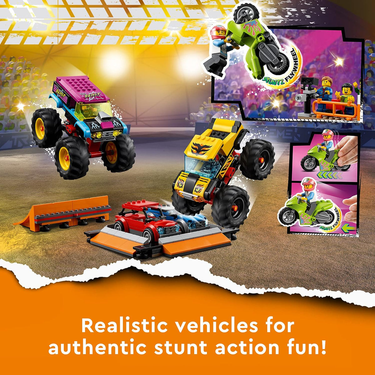 LEGO 60295 City Stunt Show Arena Building Kit (668 Pieces)