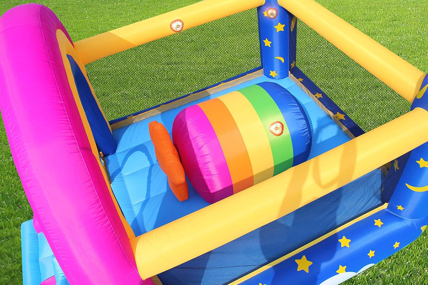 Happy Hop Fantasy Unicorn Inflatable Bouncy House with Slide, Lights & Sound | Kids Jumping Castle | Ages 3+