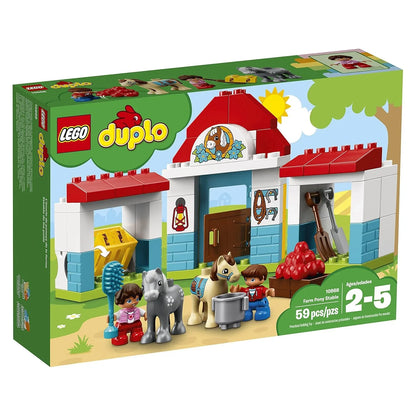 LEGO 10868 DUPLO Town Farm Pony Stable Building Kit – 59 Piece Educational Set for Toddlers