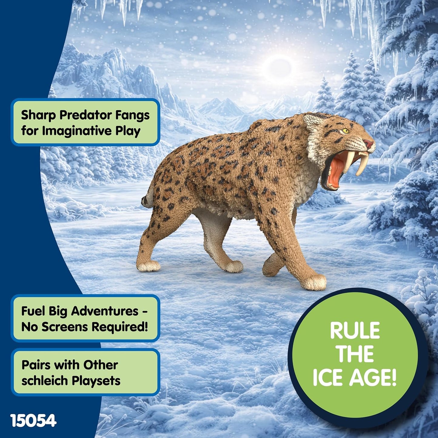 Schleich Dinosaurs - Smilodon Toy Figurine - Kids Ages 4+ | 15054 | Dinosaur Figurine, Realistic Animal Toys, Dino Figure for Boys and Girls, Screen-Free...