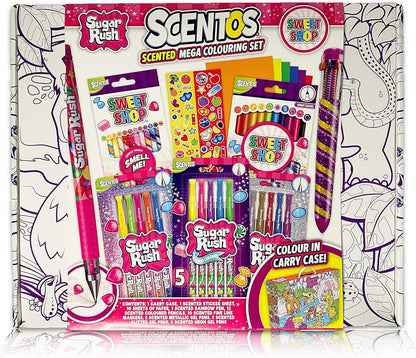 Scentos Sugar Rush Sweet Shop Scented Mega Colouring Set - Jaiman Toys