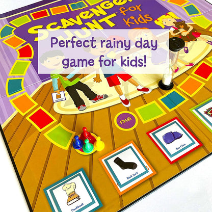 Scavenger Hunt for Kids Amazing Indoor Search Game – Fun Educational Family Board Game with Search & Find Activity Cards for Children, Interactive Treasure Hunt Game for 2–4 Players, Ages 6 Years & Up