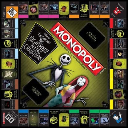 Monopoly Disney Nightmare Before Christmas Board Game | Collectible Monopoly Tim Burton Nightmare Before Christmas Movie | Collectible Monopoly Tokens