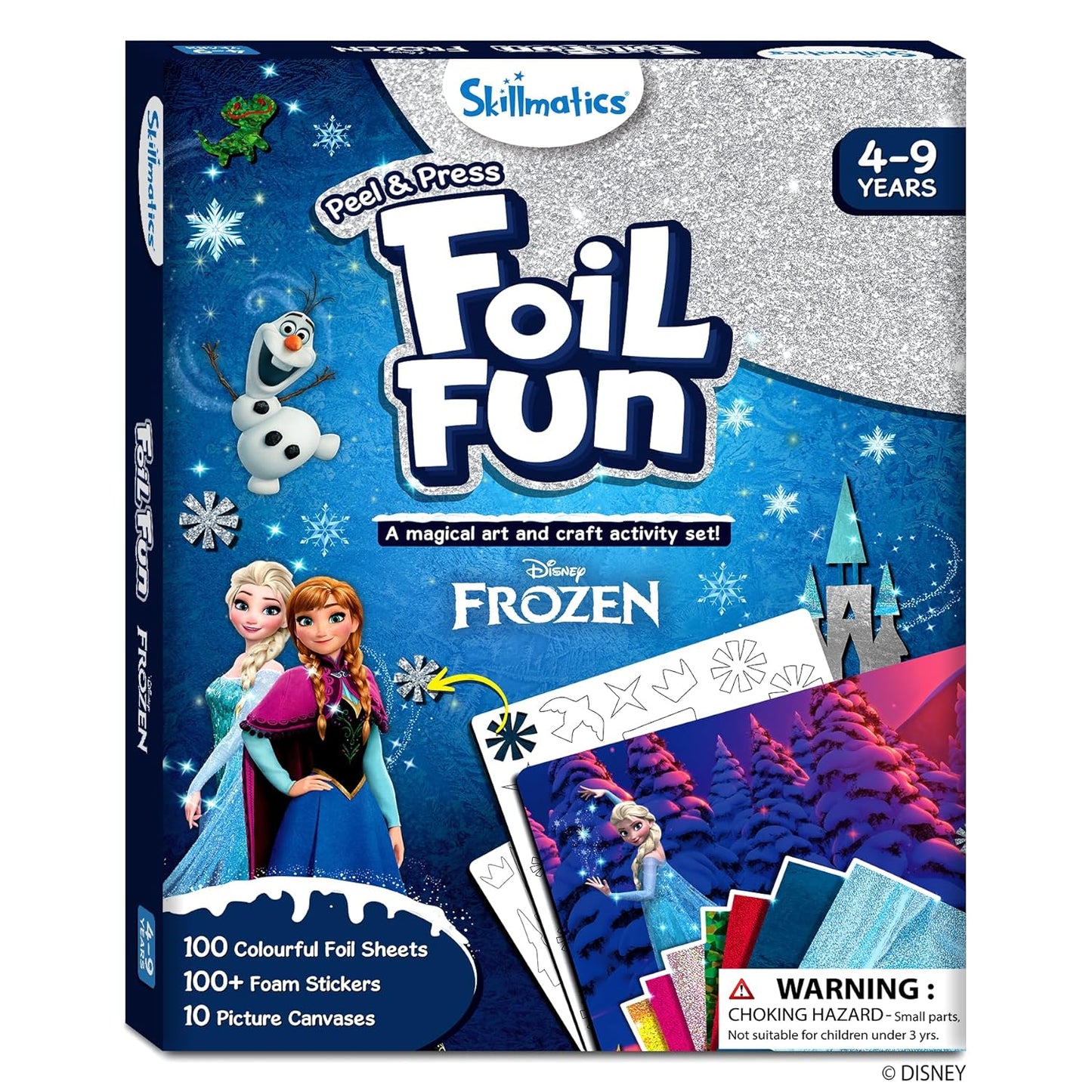 Skillmatics Paper Art & Craft Activity - Foil Fun Disney Frozen, Mess-Free Art for Kids, Craft Kits, DIY Creative Activity, Gifts for Girls & Boys Ages 4, 5, 6, 7, 8, 9, Multicolor