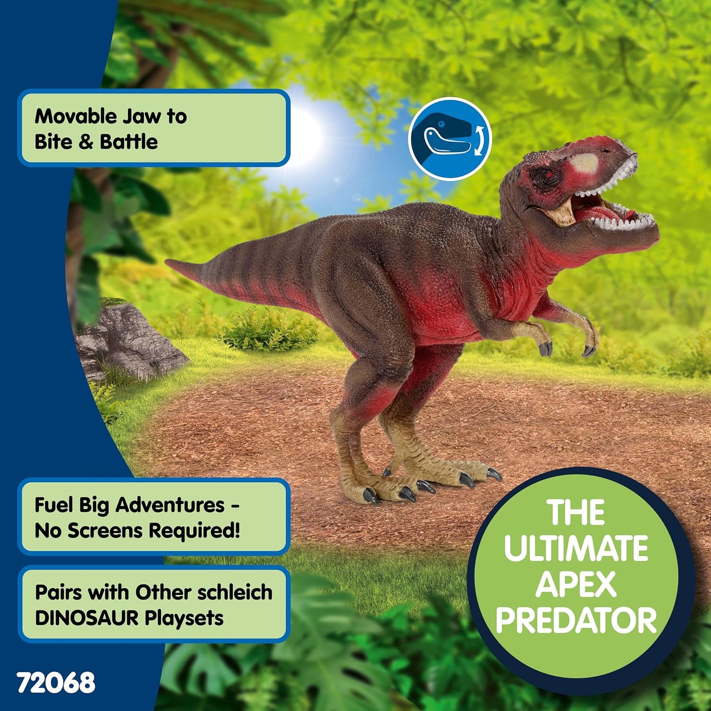 Schleich Dinosaurs - Red Tyrannosaurus Rex Dino Figurine - Kids 4+ | 72068 | Dinosaur Figurine, Realistic Animal Toys, Dino Figure for Boys and Girls, Screen-Free Imaginative Pretend Play