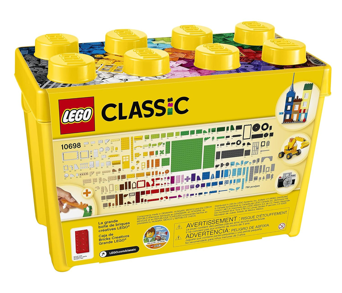 LEGO Classic Large Creative Brick Building Blocks for Kids (790 pcs) 10698, Multicolor