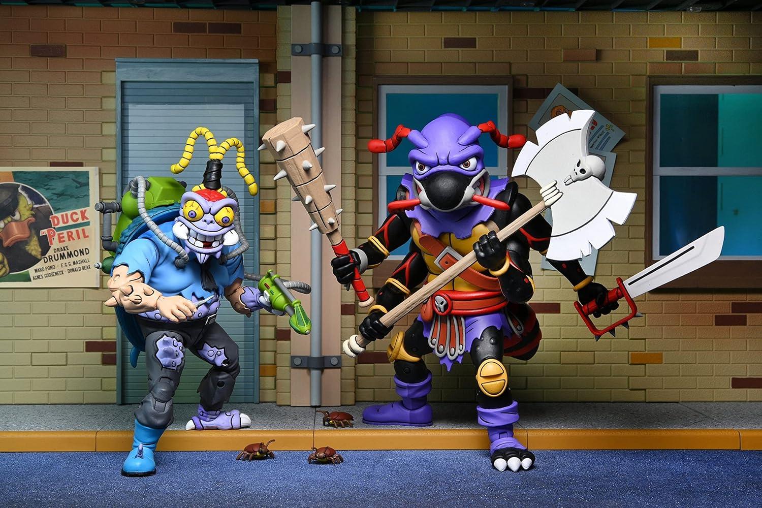 NECA Teenage Mutant Ninja Turtles Cartoon Antrax & Scumbug 2-Pack 7-Inch Action Figures - Jaiman Toys
