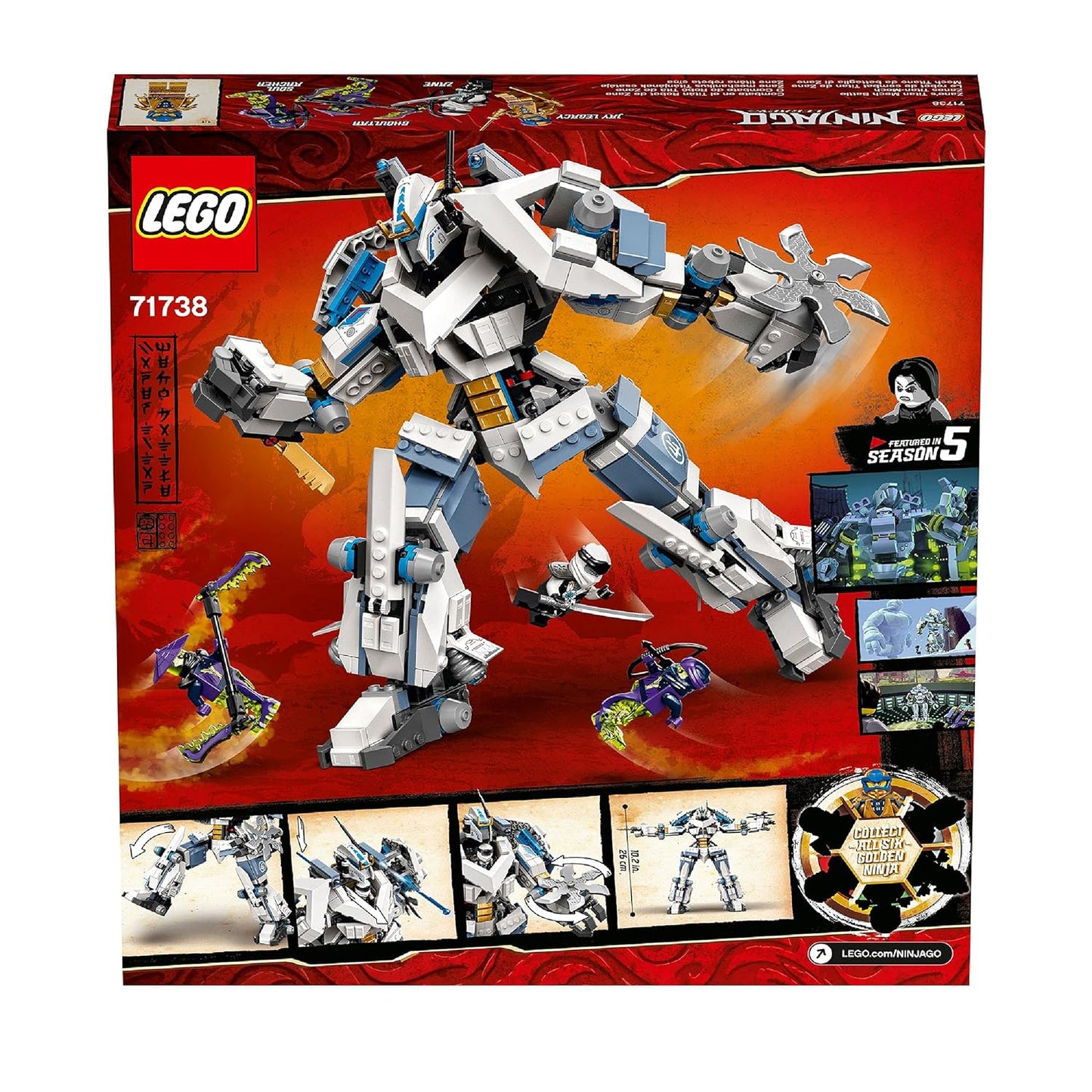 LEGO 71738 Ninjago Zane's Titanium Mech Battle – Build The Ultimate Warrior Mech!