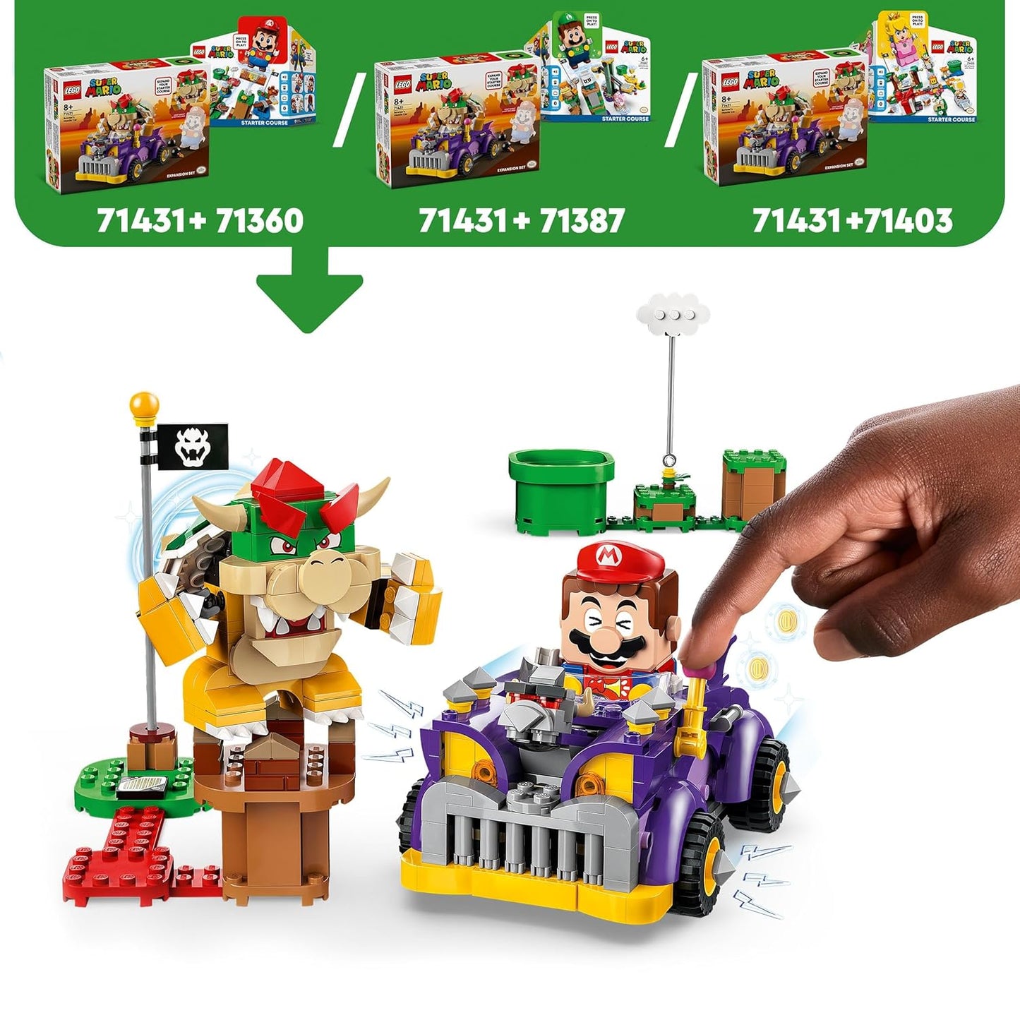 LEGO 71431 Super Mario Bowsers Monster Truck - Expansion Set, Car Toy with Bowser Figure for Boys and Girls, Set with One Character, Gamer Gift for Children from 8 Years