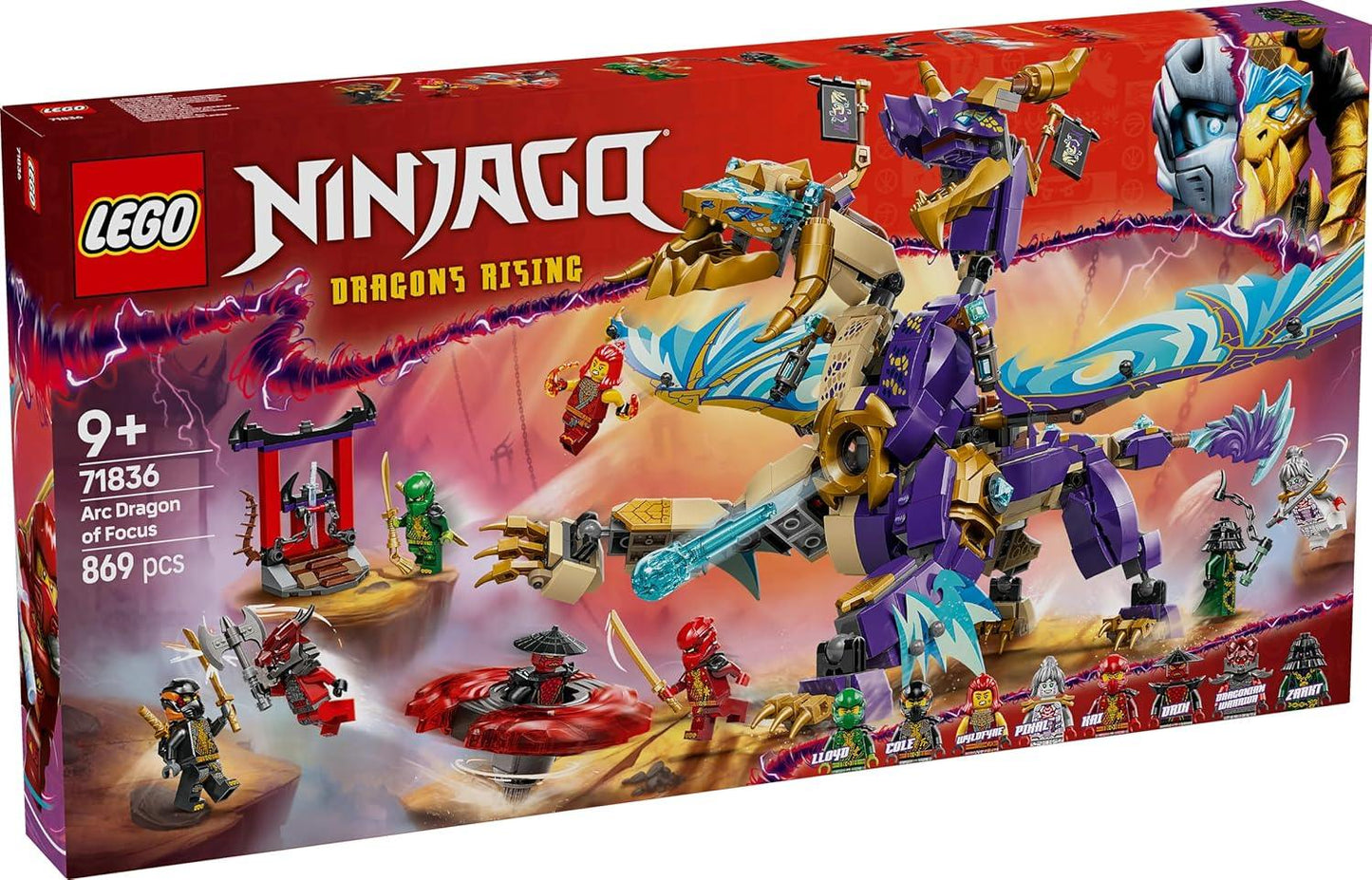 LEGO NINJAGO Arc Dragon of Focus Ninja Toy Set 71836 Building Blocks Toys for 9+ Gift for Boys and Girls