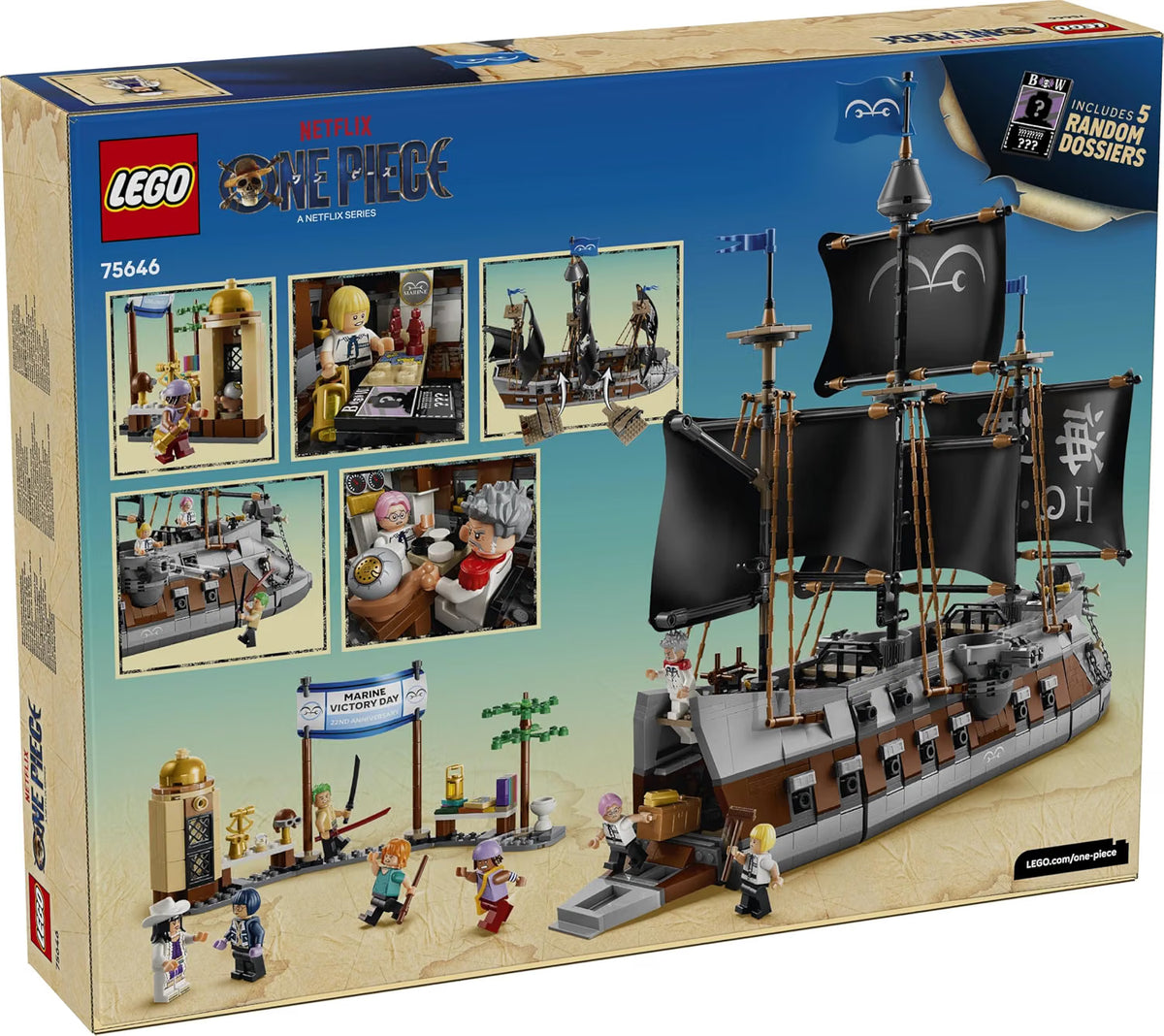 LEGO 75646 ONE PIECE Garp’s Marine Battleship – 1,705-Piece Ship Building Set with 8 Minifigures, Ages 10+